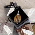 Tree of life Drop Necklace - Tigers Eye
