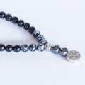 Healing Worry Beads (Snowflake Obsidian)