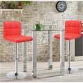 Kitchen Counter BarStools  Set of 2- Red, with swivel and height adjustment.