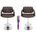 Set of 2 MAK Faux Leather Luxury Barstools with armrests , Includes Lint roller