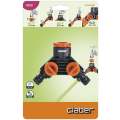 CLABER 3/4" & 1/2" Garden Tap To Two Quick Click Distributor With Valves