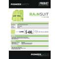 Rubberized High-Visual Reflective Tape Lime Rain Suit 2 Piece Large