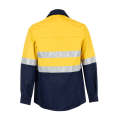 EVEREST Safety Shirt High Visibility Long Sleeve Yellow/Navy