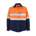 EVEREST Safety Shirt High Visibility Long Sleeve Orange/Navy