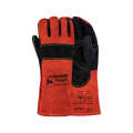 PIONEER SAFETY Gloves Heat Resistant Leather Air Cushioned Black/Red (Braai) 35cm G098