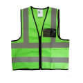 PIONEER SAFETY Vests Reflective Zip Id Pocket Green