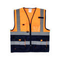 PIONEER SAFETY Vests Signaling With Zip Id Pocket Orange/Navy