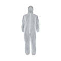 PIONEER SAFETY Overall Disposable Zip & Hood Non Woven White