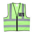 PIONEER SAFETY Vest Reflective Fluorescent Lime Medium Zip/Pocket