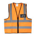 PIONEER SAFETY Vest Reflective Fluorescent Orange Zip Pocket Small