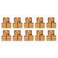 PIONEER SAFETY Vests Reflective Fluorescent Orange Zip Pocket Large ( 10 Pack )
