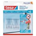 TESA Adhesive Hooks - Transparent Surface Large 2 Hooks/ 3 Strips 1kg