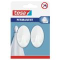 TESA Permanent Hooks Oval Large 2 Hooks White