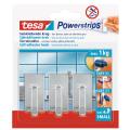TESA Powerstrips Hooks Small Rectangular Classic 3 Hooks/4 Strips Chrome