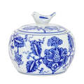 Blue & White Bird Jar 13cm