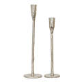 Candle Holder - Sculpted Silver 26cm