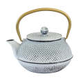 Cast Iron Teapot - Cool White Dots