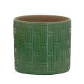 Ceramic Planter - Green Aztec