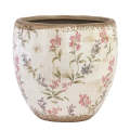 Ceramic Planter - Light Pink Floral 18cm
