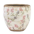 Ceramic Planter - Light Pink Floral 18cm
