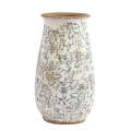Ceramic Vase -  Blue Grey Flowers 34cm