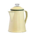 Coffee Pot - Enamel Cream & Green