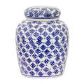Ginger Jar - Blue & White Squares 24cm