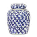 Ginger Jar - Blue & White Squares 24cm