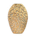 Metal Vase - Golden Textured Flat 36cm
