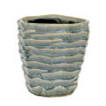 Planter - Ceramic Blue Grey Layered 14cm
