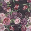 Scarf - Ebony Hydrangea & Roses