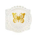 Trinket Box - Glass & Golden Butterfly 12.5cm
