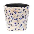 Ceramic Planter - Flowers Light Blue