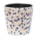Ceramic Planter - Flowers Light Blue