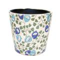 Ceramic Planter - Light Blue and Dark Flowers