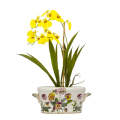 Ceramic Footbath/Planter - Floral Handled