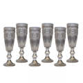 Champagne Glass Set - Pinwheel Silver Pearlescent 135ml x 6