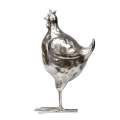 Ornament - Silver Chicken 28cm