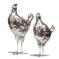 Ornament - Silver Chicken 32cm