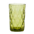 Drinking Glass - Large Diamonds Green 340ml