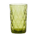 Drinking Glass - Large Diamonds Green 340ml