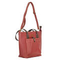 Handbag - Red & Brown Elegance