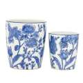 Ceramic Planter - Blue & White Flowers Lrg/Med