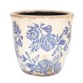 Ceramic Planter - Roses Blue Med