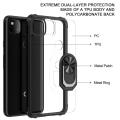 For Google Pixel 4a Shockproof Transparent TPU + Acrylic Protective Case with Ring Holder(Black a...