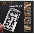 Survival Tool Card 22 In 1 Survival Card-Multi Purpose Pocket Tool Stainless Steel Outdoor Surviv...