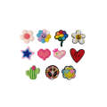 Shoe charms, Jibbitz - Hearts & Flowers Set -11 Piece, fashion accessories