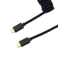 Keychron Cab-B Type-C Male to Male Coiled Aviator Cable 1.3m Black