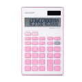 Sharp EL-124T-BPK Twin Power 12-digit Display Desk Calculator Pink