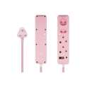 Switched 50cm 4-way Surge Protected Multiplug Braided Cord- Pink MS-8500-05-PK